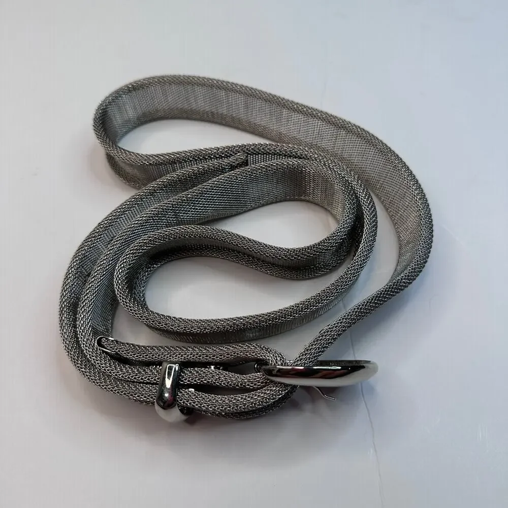 Vintage Y2K Metal Mesh Silver Belt